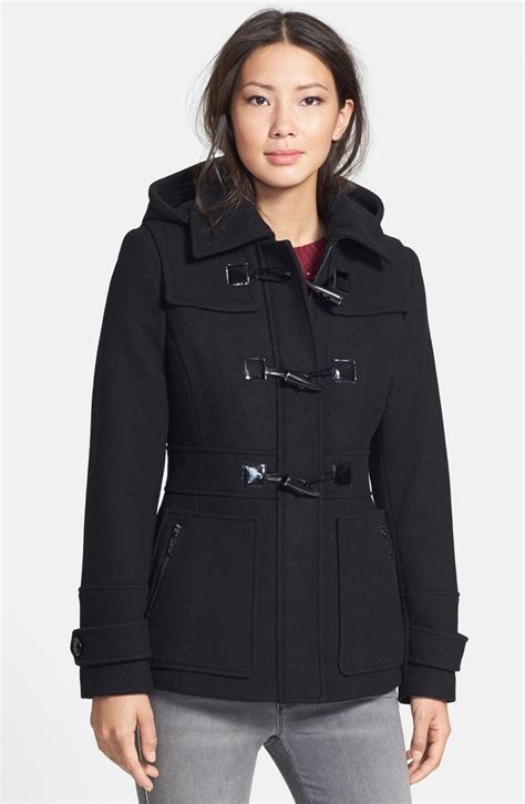 michael kors men duffle coat|Michael Kors Wool Blend Duffle Coat with Removable Hood.